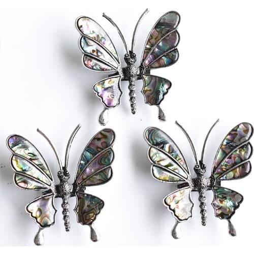 2020 Fashion abalone shell butterfly shape necklace brooch pendant for jewelry exquisite gift 3pcs/lot wholesale free shipping