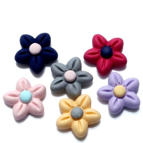 30Pcs Random Mixed Resin Flower Decoration Crafts Beads Flatback Cabochon Scrapbooking DIY Embellishments Kawaii Diy Accessories