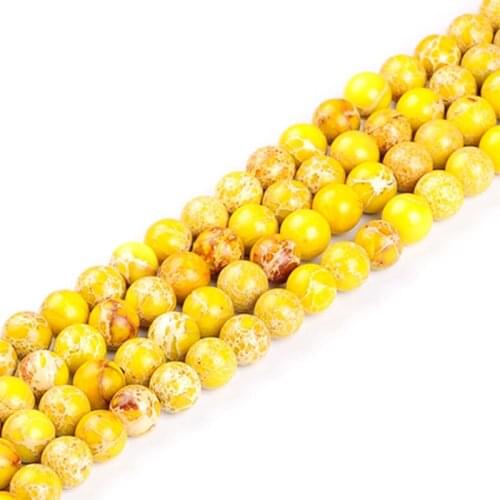 4-12mm Round Yellow See Jaspers Stone Beads For Jewelry Making Beads Bracelets For Women Gift 15'' Needlework DIY Beads Trinket