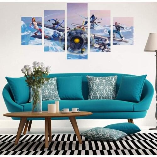 5 Piece Wall Art Canvas Prints Shooting Game Roles Modular Pictures Poster Modern Home Decor Living Room Decoration Paintings