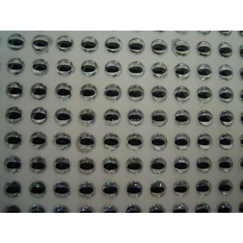 500 4mm Silver Snake Pupil 3D Holographic Fishing Lure Eyes. Fly Tying, Jigs, Craft, Dolls