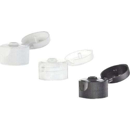 FreeShip 24Pcs/lot 24/410 White Black Clear Flip Top Cap PP Screw Cap for cosmetic packaging travel makeup bottle