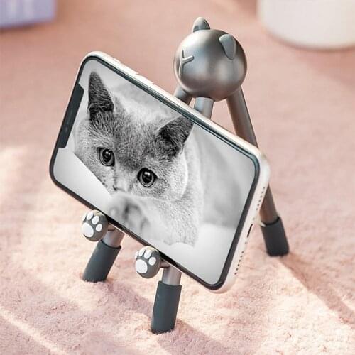 Phone Holder Cartoon Cat Style Metal Foldable Extend Support Mobile Phone Desktop Stand Mobile Phone Accessories