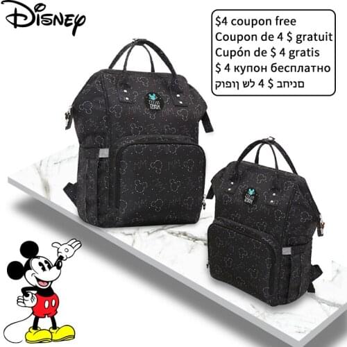 Disney Minnie Mickey Baby Diaper Bags Usb Large Capacity Mummy Diaper Bag Baby Stroller Organizer Bag Mummy Backpack Hook Bags