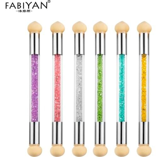Double-ended Nail Art Gradient Shading Dotting Painting Pen Sponge Head Acrylic Rhinestones Handle Gel UV Brush Tools Manicure