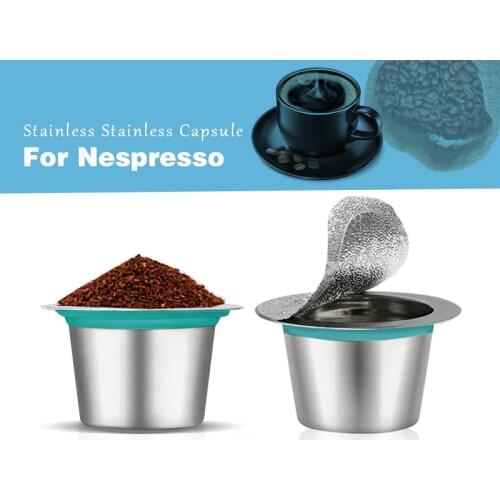 Wholesale 120PCS Nespresso Coffee Capsule Stainless Steel Refillable Capsulas Reusable Coffee Filter Cup DIY Coffee Maker Tools