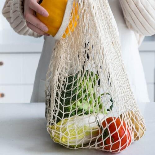 Reusable Mesh Fruit Bags Kitchen Fruits Vegetables Hanging Bags Portable Shopping Pouch Home Kitchen Storage 1pc Washable Net