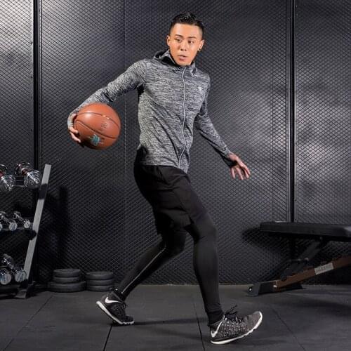 TFSCLOIN 2018 Mens Long Sleeve Casual Hooded Jackets Zipper Fitness Gym Sports Elastic Compression Base Layer Quick Dry Clothing