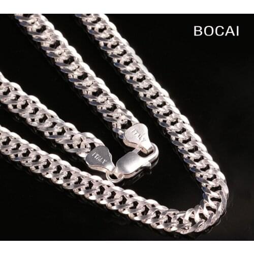 S925 sterling silver man necklace fashion sideways whip necklace for men clavicle chain