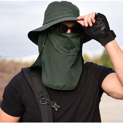 2021 New Fishing Sun Hat Outdoor Fishing Winter Warm Hat Fisherman Hat UV Protection Sunshade Cap Big Eaves Adjustable Hat