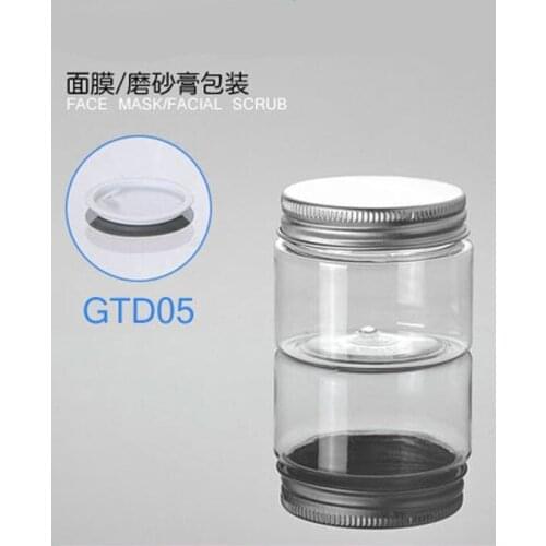 300pcs/lot.50g PET plastic jar with aluminum cover.PET Cream jar.Powder container.Split charging PET bottle.Beauty package