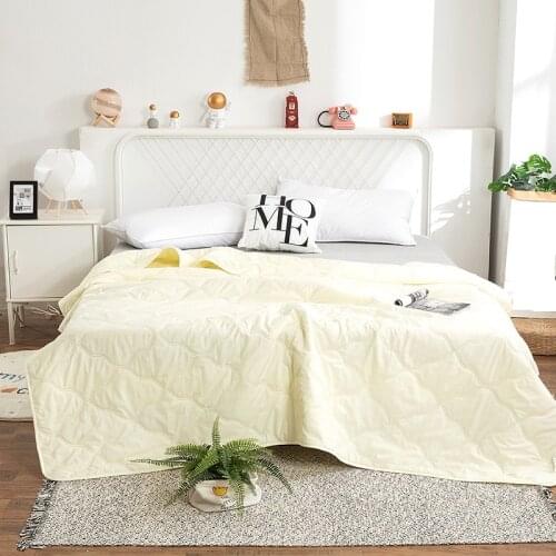 Drop Shipping New Bedding Summer Quilt Blankets Thin Comforter Washable Bed Cover Solid Quilting Home Textiles For Adults Kids