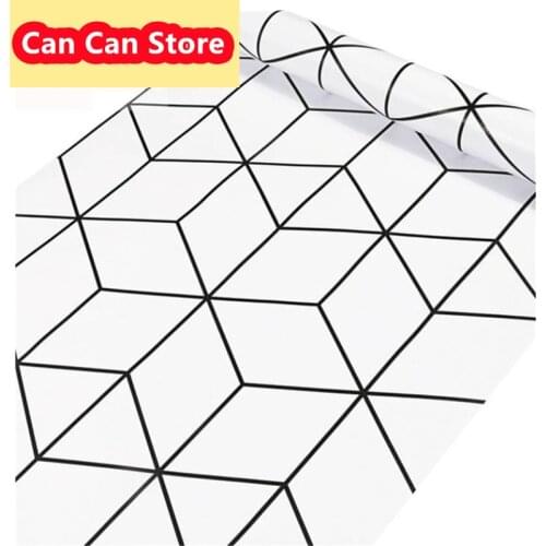 Peel and Stick Hexagon Self Adhesive Wall Paper Black and White Geometric WallpaperDrawer Liner Roll for Home Use