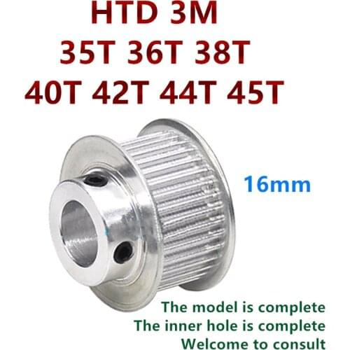 35 36 38 40 42 44 45 Teeth HTD 3M Synchronous Pulley 3m timing pulley Width 16mm Teeth HTD 3M Synchronous Pulley