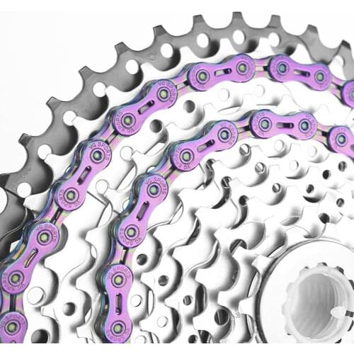 Sports Road Mountain Bike Parts Bicycle Chain 9 10 11 Speed Velocidade MTB Chains 116L Cycling Half/Full Hollow Pink