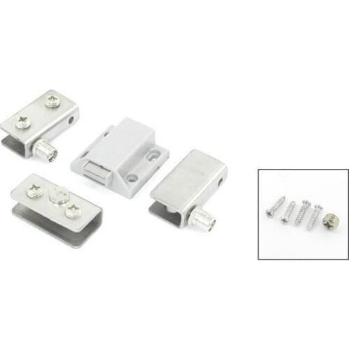 Glass Cabinet Door Single Head Magnetic Catch Sets Silver Tone Gray