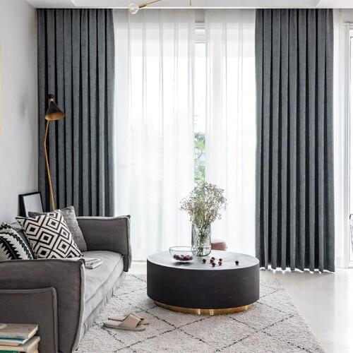Chicity Thermal elegant Curtains For Bedroom Modern chenille Solid ready made Curtains for Living Room Window Drapes custom size