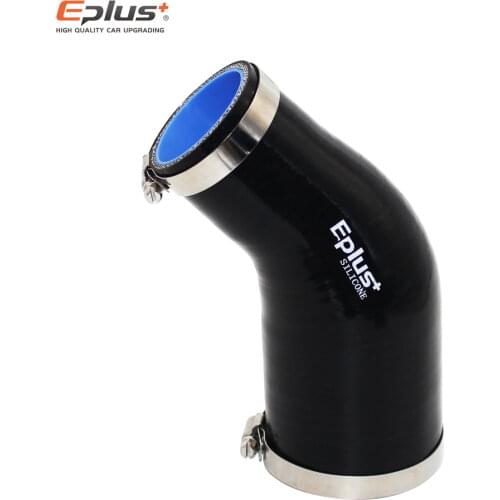 EPLUS 45 Degrees Universal Silicone Tubing Hose Connector Intercooler Turbo Intake Pipe Coupler Hose Multiple Sizes Black