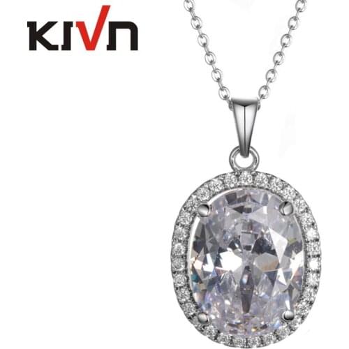 Womens Fashion Jewelry Classic Sparkling CZ Cubic Zirconia Pendant Necklaces Birthday Christmas Gifts 10pcs Lot Wholesale