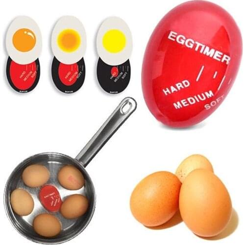 1Pc Egg Timer Egg Perfect Color Changing Timer Yummy Soft Hard Boiled Eggs Cooking Kitchen Timer Eco-Friendly Resin Timer Tools