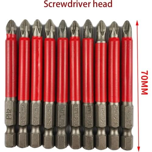 10pcs 70/150mm Long Anti-slip Magnetic Ph2 Phillips Tip Screwdriver Bit Insert Driver Bit Philips 2# Screw Driver Bit Hex Shank