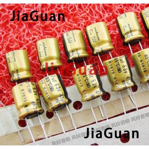 10PCS NICHICON FG 63V47UF 10x12.5MM fine gold 47UF 63V FineGold 47UF63V Amplifier MUSE Audio Capacitor 47UF/63V