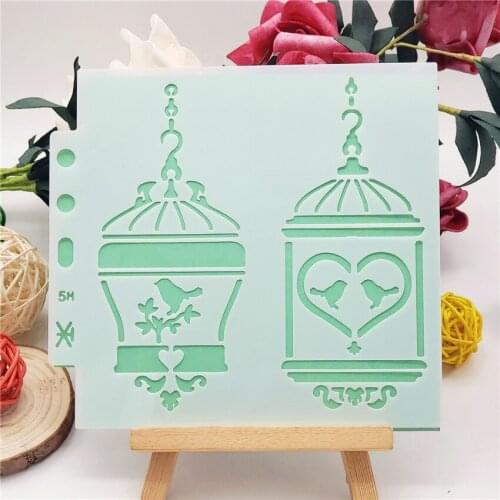 13x14cm Flower Cage Scrapbook Stencils Spray Plastic Mold Shield DIY Cake Hollow Embellishment Printing Lace Ruler Valentine