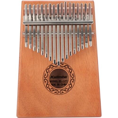 17-Key Kalimba Wooden Thumb Piano Toy Mbira Finger Musical Instrument Kit with Tuning Hammer Carry Bag