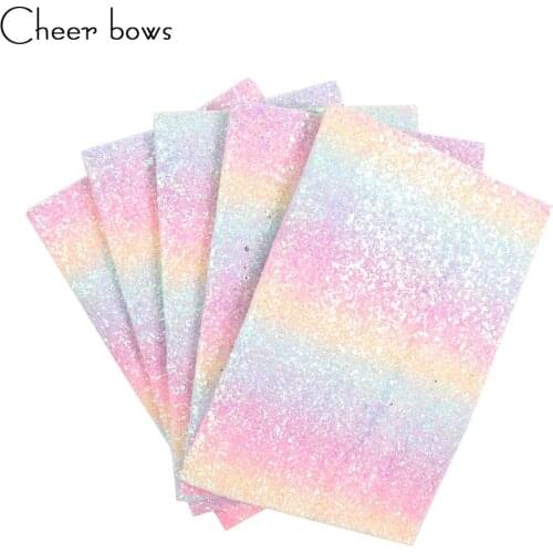 22*30CM Gradient Colorful Glitter Fabric DIY Sewing Material Home Textile Printed Fabric Apparel Sewing Clothes For Sewing Doll