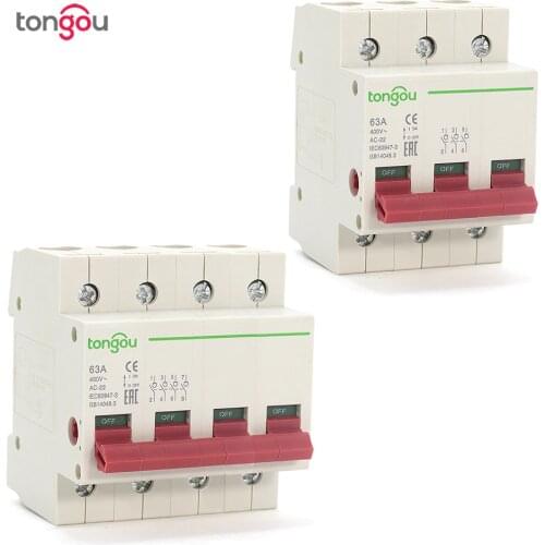 230V 400V AC 3P 4P Main Switch Function Disconnector Switch Isolator Circuit Breaker