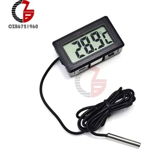 5M Black FY-10 Mini LCD Digital Thermometer Aquarium Car Water Bath Temperature Tester Detector Monitor Temperature Sensor