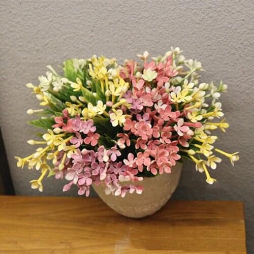 5 forks Lilac Jasmine plastic fake flower plant home garden wedding party decoration diy plant wall material