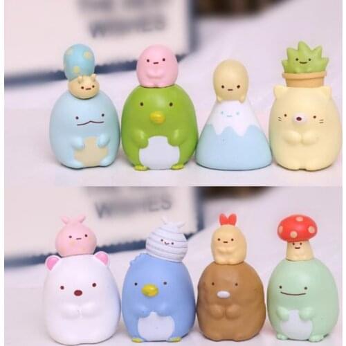 JY 8pcs Corner Creature PVC Ornaments Decorative Action Figures Vinyl Doll Decoration 5-6Cm WJ01