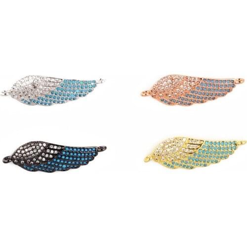 Jewelry Accessories Angle Wings Shape Metal Connectors Bracelets Findings New Design Jewelry Supplies CZ Charms