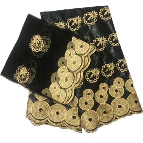 Bazin Riche Fabric 2021 High Quality Brocade Fabrics African DIY Materials Nigerian Lace Fabric For Wedding 5+2 yards/lot