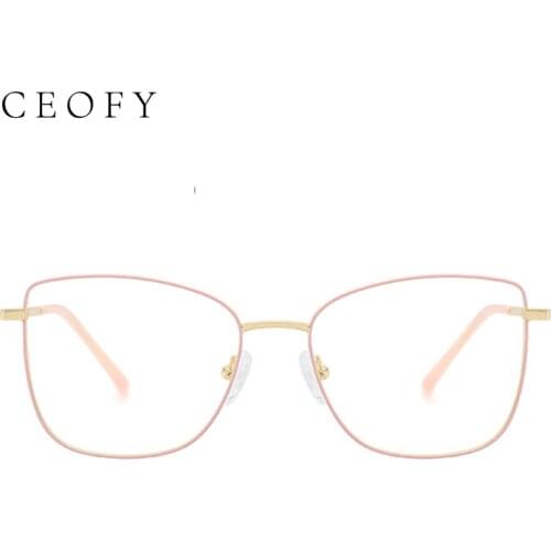 CEOFY Women Glasses Frame Myopia Fashion Anti-blue Ray Cat Eye Prescription Eyeglasses Women Optical Frame 66020