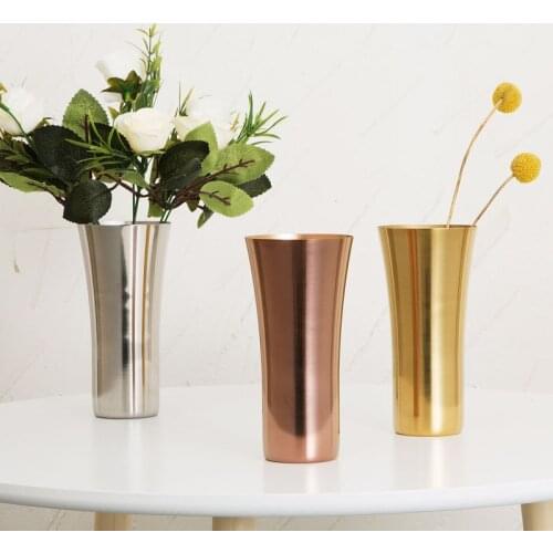 Stainless Steel Water Cup Beer Coffee Mug Flower Vase Home Desktop Decorative Supplies