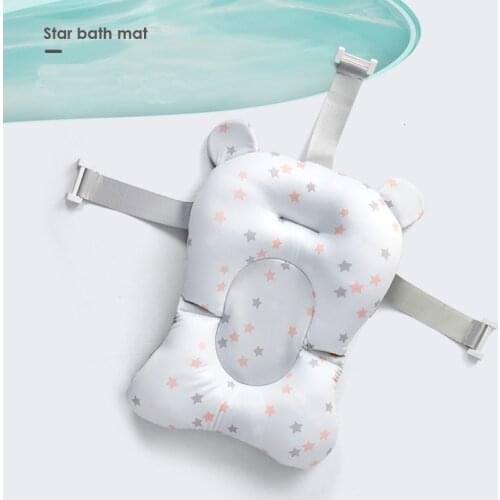 Baby Bath Seat Support Mat Foldable Baby Bath Tub Pad & Chair Newborn Bathtub Pillow Infant Anti-Slip Shower Bathtub Support Mat