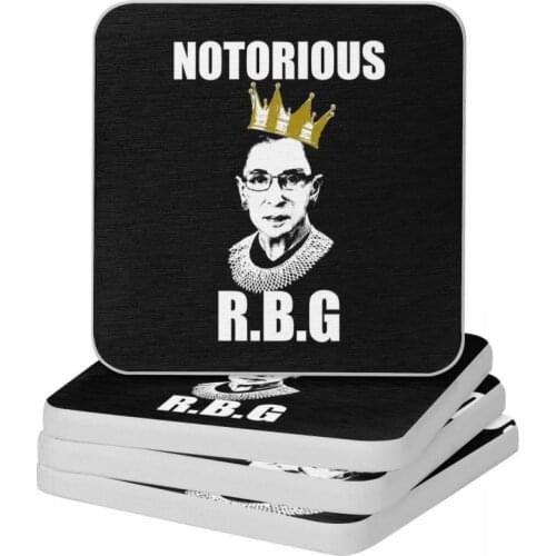 Notorious RBG Feminist Diatomite Square Round Shape Coaster MildewProof Cup Bonsai Mat Soap Toothbrush Pad 10x10cm
