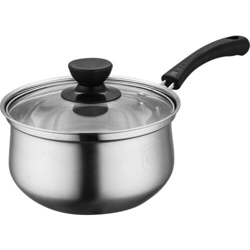Stainless Steel Milk Pot 304 Thickened Hot Milk Pan Milk Pot Non-Stick Pan Complementary Food Baby Milk Mini Pot Soup Pot