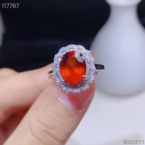 KJJEAXCMY fine jewelry natural garnet 925 sterling silver fashion gemstone women new adjustable ring support test