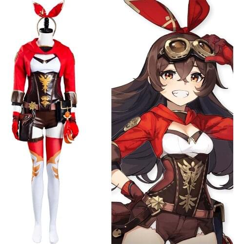 Game Genshin Impact Amber Cosplay Costume Amber Cosplay Costume Outfit Halloween Top Pant Uniform Full Set