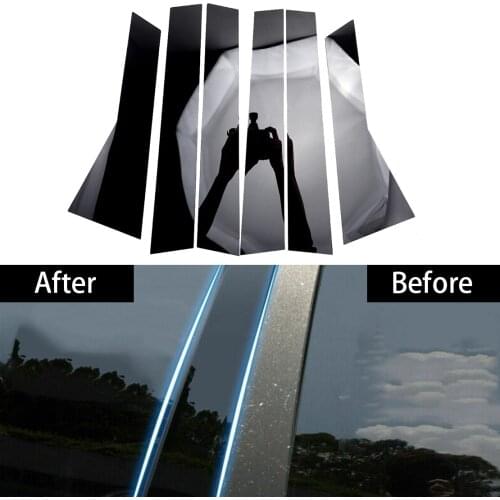CITALL 6Pcs Black Window B C Pillar Post Door Piano Cover Trim Fit for Honda CRV 2012 2013 2014 2015 2016 Car Styling