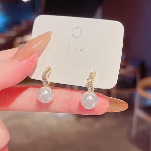 Trendy Geometry Square Shiny Zircon Dangle Earrings for Women Simplicity Elegant Jewelry Female Fashion Delicate Drop Earrings