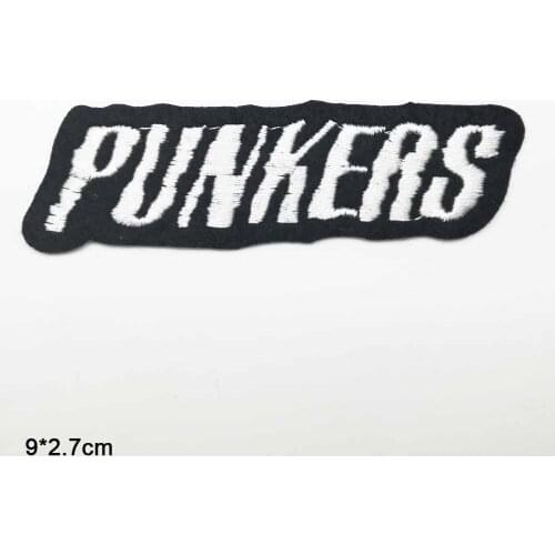 Punk Punker Skull Head With fire Snake Iron On Embroidered Clothes Patches For Clothing Stickers Garment Wholesale