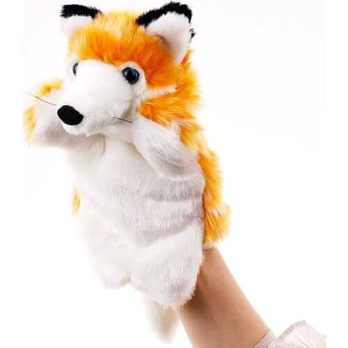 Plush Hand Puppet fox Dolls animals Doll early education Learning Baby Toys Marionetes Fantoche Puppets for telling story