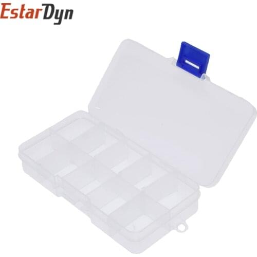 10 Grid can be remov transparent plastic small box kit storage box jewelry jewelry box electronic components parts finishing box