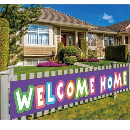 50x300cm Welcome Home Logo Rectangle Horizontal Banner For Party Decoration Polyester Indicator Large Size