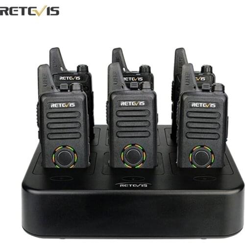 Retevis RT22S Mini Two Way Radio Walkie Talkie 6pcs + Six-Way Charger VOX Hands-free Hotel/Restaurant/Supermarket Walkie-talkies