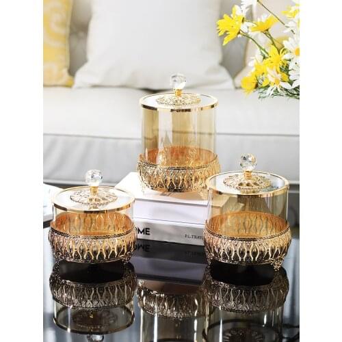 Luxury Glass Storage Jars Set Candy Snack Living Room Coffee Storage Jars Smell Proof Container Rangement Kitchen Items DF50SBJ